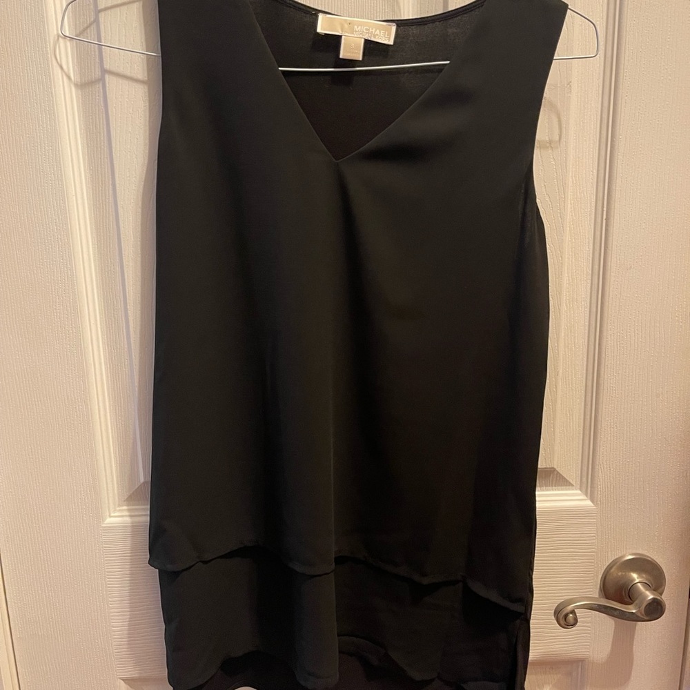 Michael Kors Sleeveless 2-layer Black Blouse